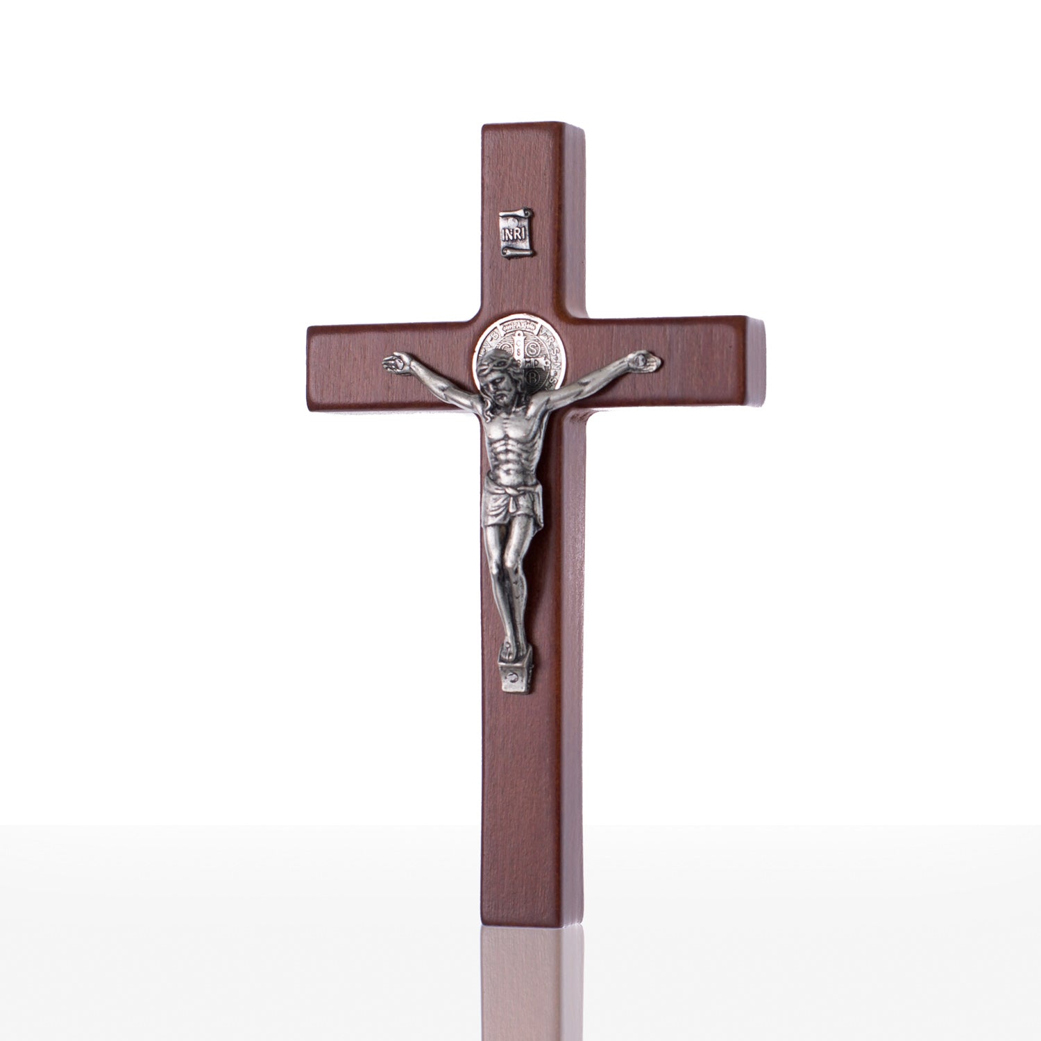 Krzyż Na Ścianę Drewniany św. Benedykta medal Święty Benedykt 22cm - Krzyż Św. Benedykta