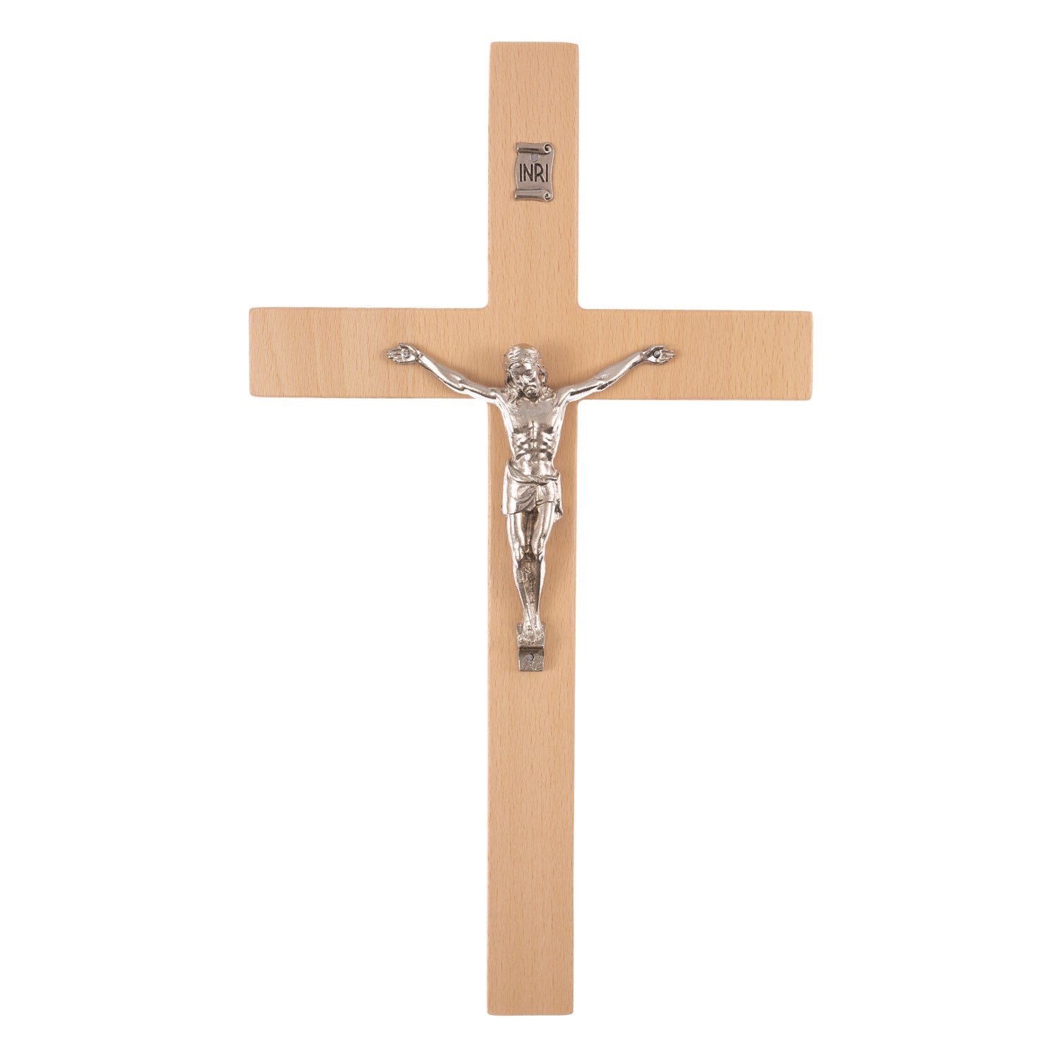 JasnyKrzyż klasyczny drewniany Krzyż wiszący do zawieszenia na ścianę 54cm jasny - prosty / klasyczny