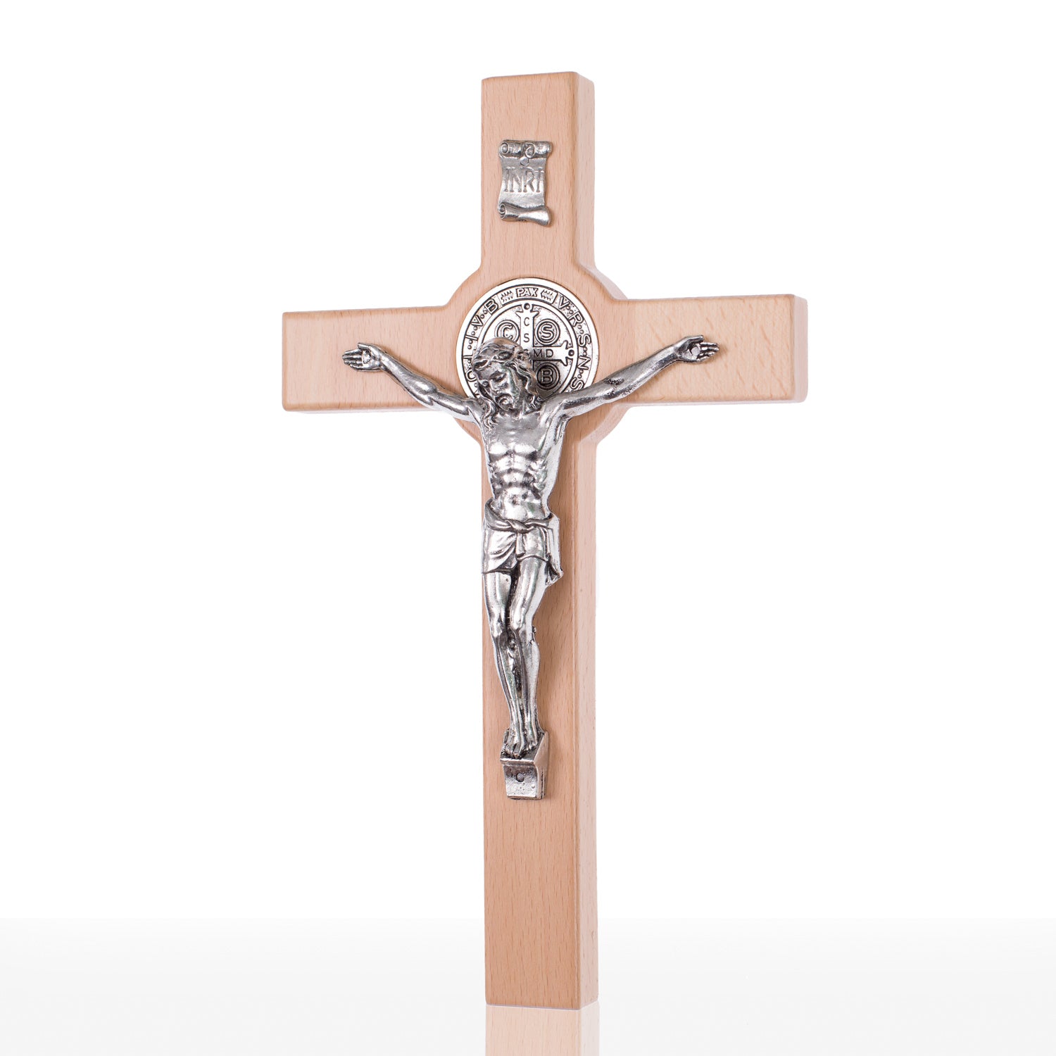 Krzyż Na Ścianę Drewniany św. Benedykta medal Święty Benedykt 28cm - Krzyż Św. Benedykta