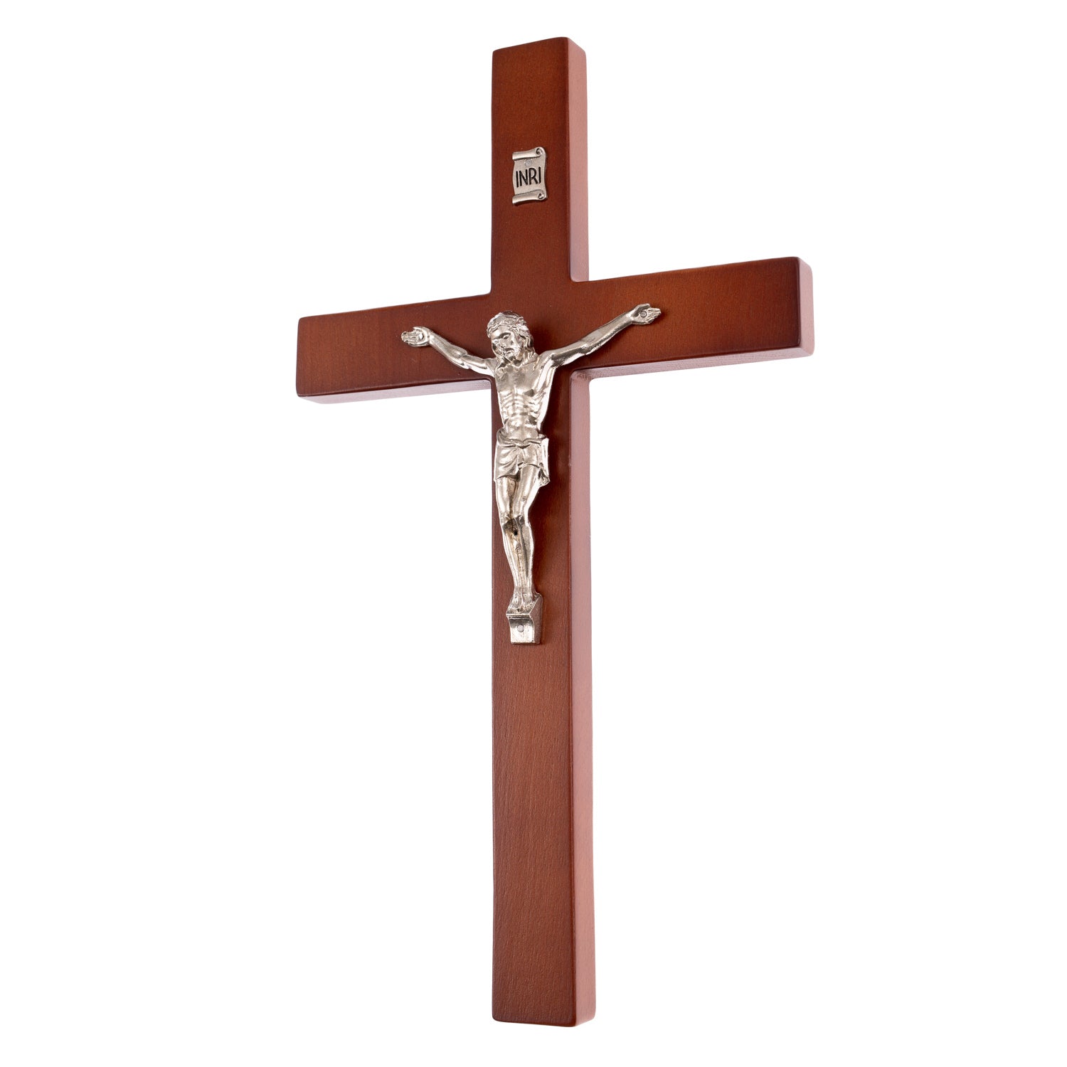 Krzyż klasyczny drewniany Krzyż wiszący do zawieszenia na ścianę 14cm - prosty / klasyczny