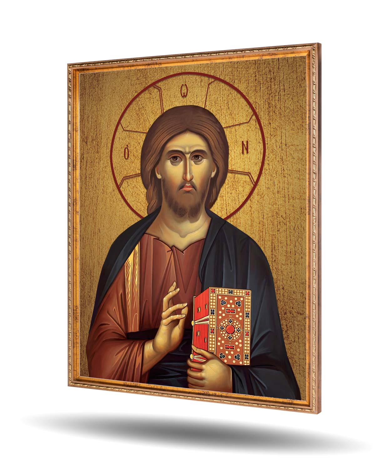 Chrystus Pantokrator 25x20 cm Rama Złota