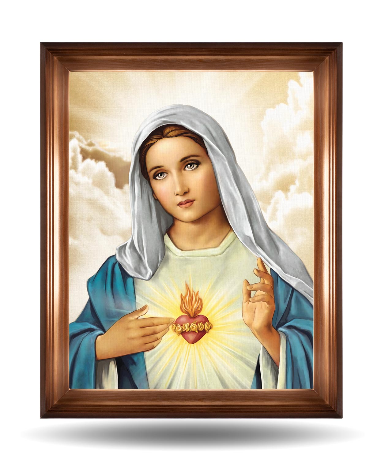 Serce Maryi 50x40 cm Rama Brązowa