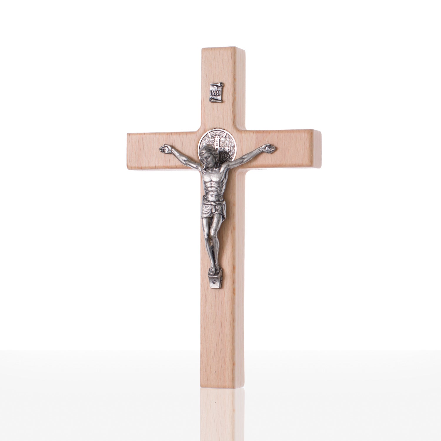 Krzyż Na Ścianę Drewniany św. Benedykta medal Święty Benedykt 22cm - Krzyż Św. Benedykta