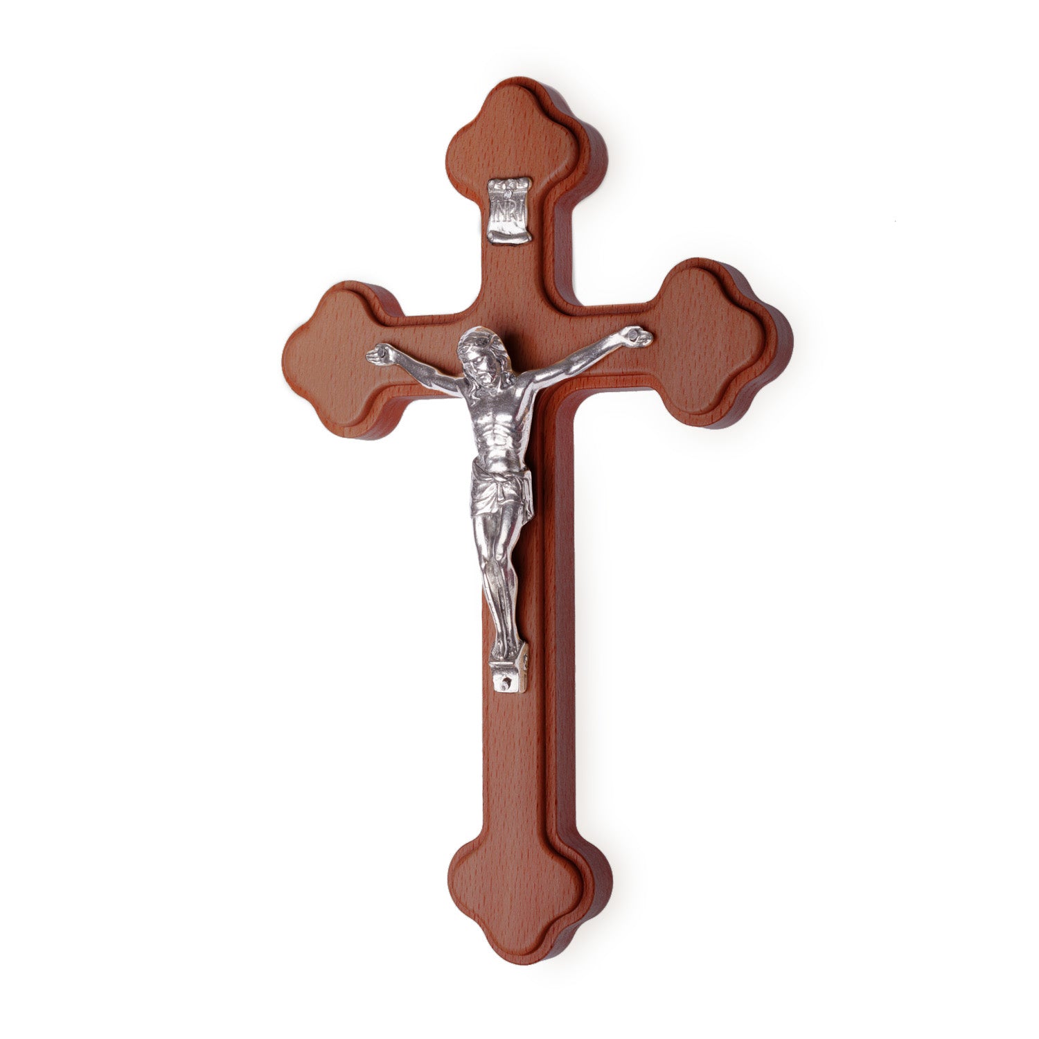 Krzyż klasyczny drewniany Krzyż wiszący do zawieszenia na ścianę 30cm - trójlistny / koniczynowy