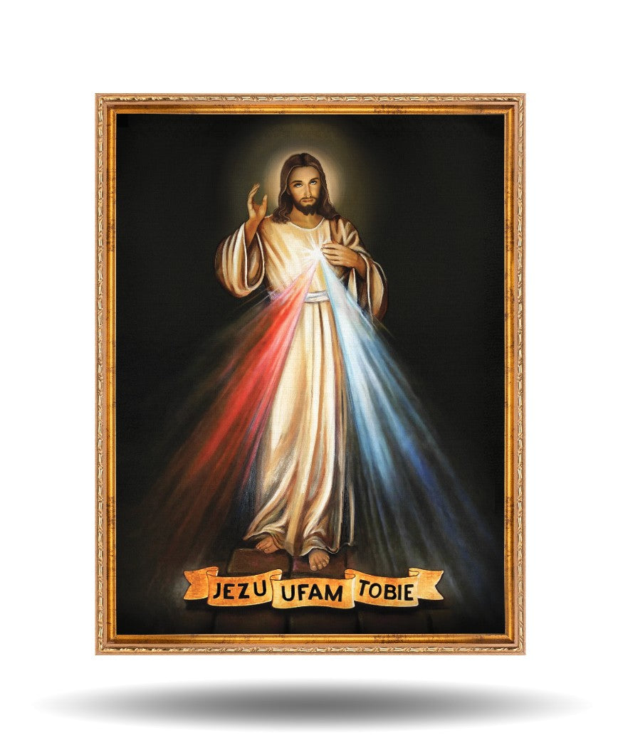 Jezu ufam Tobie70x50 cm Rama Złota
